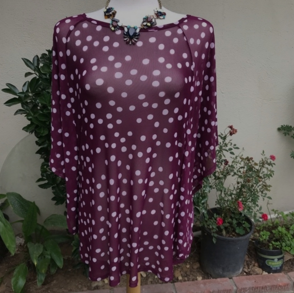 Lane Bryant 22/24 Dot Sheer Blouse